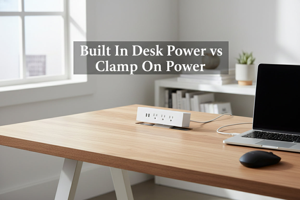 Built In Desk Power vs Clamp On Power
