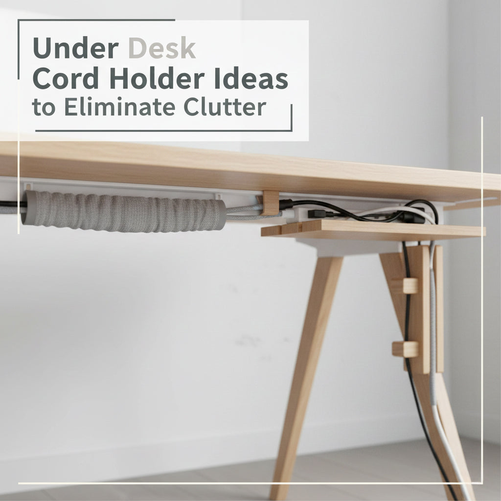 Under Desk Cord Holder Ideas to Eliminate Clutter