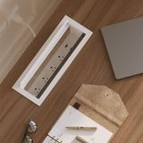 Under desk power hub installed in desktop surface