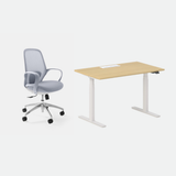 Breezy Bundle standing desk and Seashell chair set for a modern home office