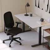 Urbanica Active Bundle arranged as a sit stand desk and chair workstation