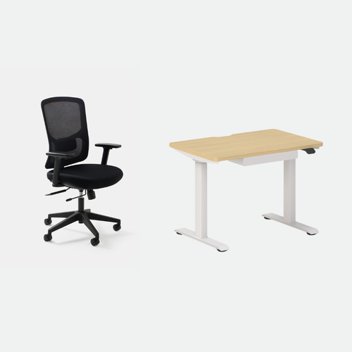 Urbanica Compact Bundle with Onyx chair and Mini Standing Desk for a complete workspace