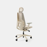 Rear view of the Ergonomic Novo Chair, showcasing its adjustable headrest, breathable mesh backrest, and ergonomic lumbar support. Designed for all-day comfort and posture alignment in modern workspaces.