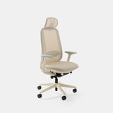 Full view of the Ergonomic Novo Chair with an adjustable headrest, breathable mesh backrest, and cushioned seat. Designed for superior lumbar support, comfort, and productivity in modern workspaces.