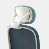 Rear view of Urbanica Ergonomic Muse Chair Headrest in soft blue, designed for premium neck and back support.